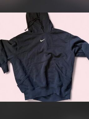 Nike Black Hoodie with White Swoosh